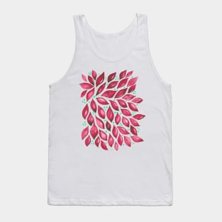 Abstract leaves and dots - pink Tank Top